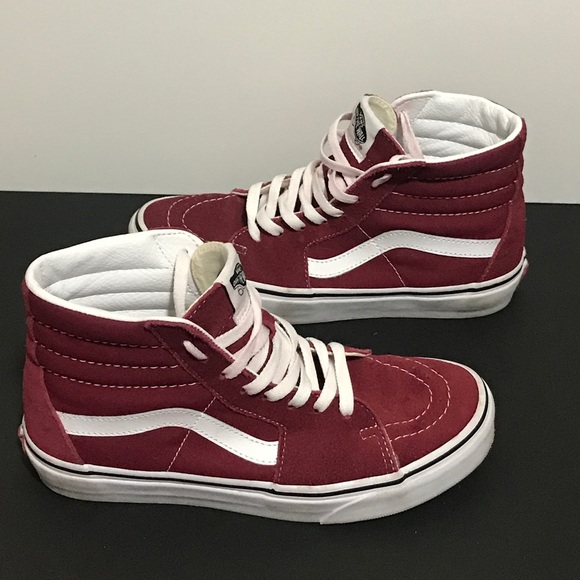 Van’s Sk8-Hi Maroon shoes. - Picture 3 of 6